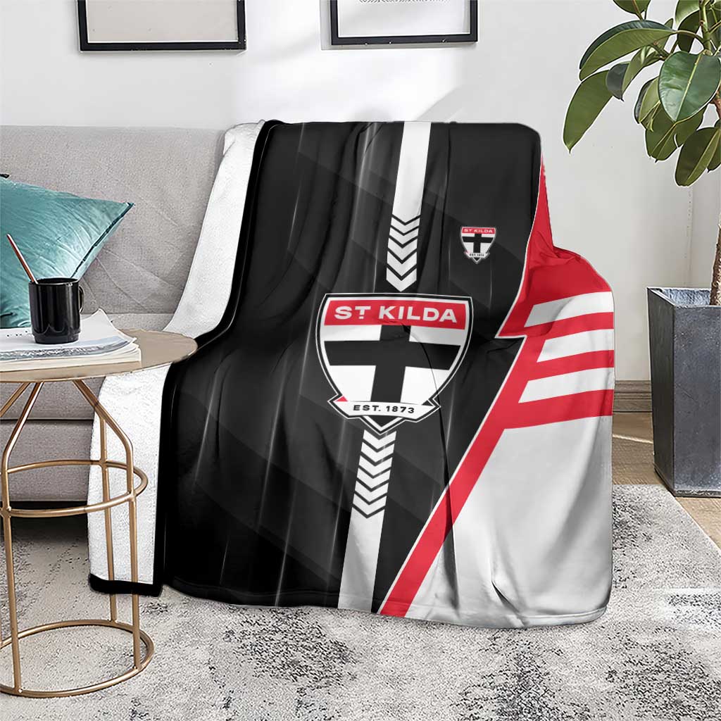 St Kilda Saints Blanket Modern Geometric Sports Graphic Style