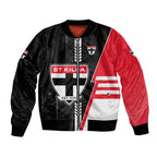 Personalized St Kilda Saints Bomber Jacket Modern Geometric Sports Graphic Style