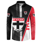 Personalized St Kilda Saints Button Sweatshirt Modern Geometric Sports Graphic Style
