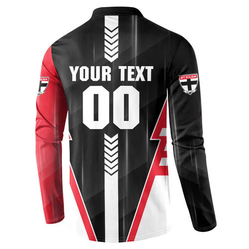 Personalized St Kilda Saints Button Sweatshirt Modern Geometric Sports Graphic Style