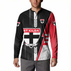 Personalized St Kilda Saints Button Sweatshirt Modern Geometric Sports Graphic Style