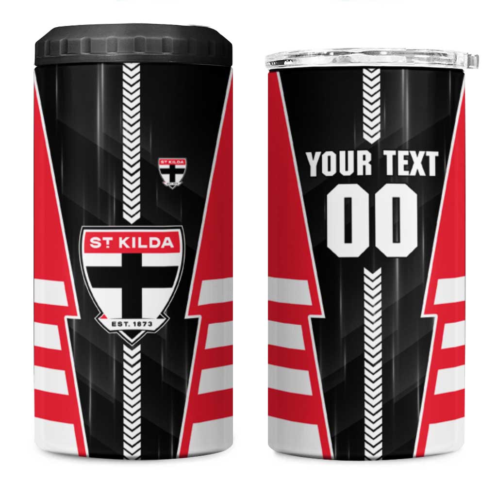Personalized St Kilda Saints 4 in 1 Can Cooler Tumbler Modern Geometric Sports Graphic Style
