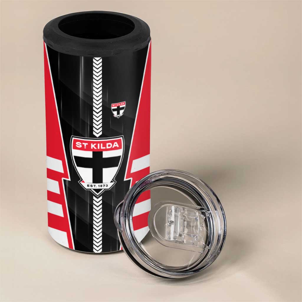 Personalized St Kilda Saints 4 in 1 Can Cooler Tumbler Modern Geometric Sports Graphic Style