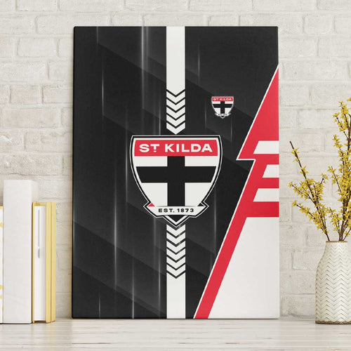 St Kilda Saints Canvas Wall Art Modern Geometric Sports Graphic Style