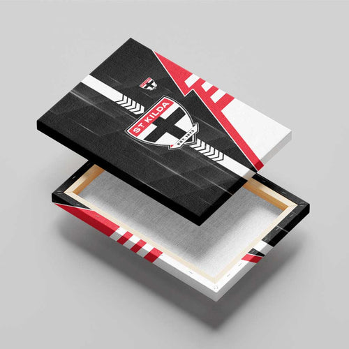 St Kilda Saints Canvas Wall Art Modern Geometric Sports Graphic Style