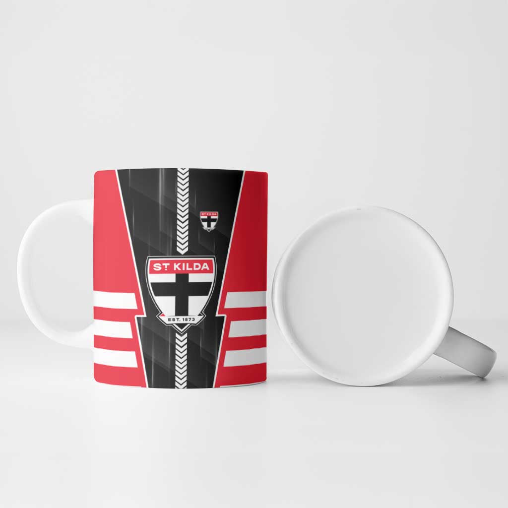 Personalized St Kilda Saints Ceramic Mug Modern Geometric Sports Graphic Style