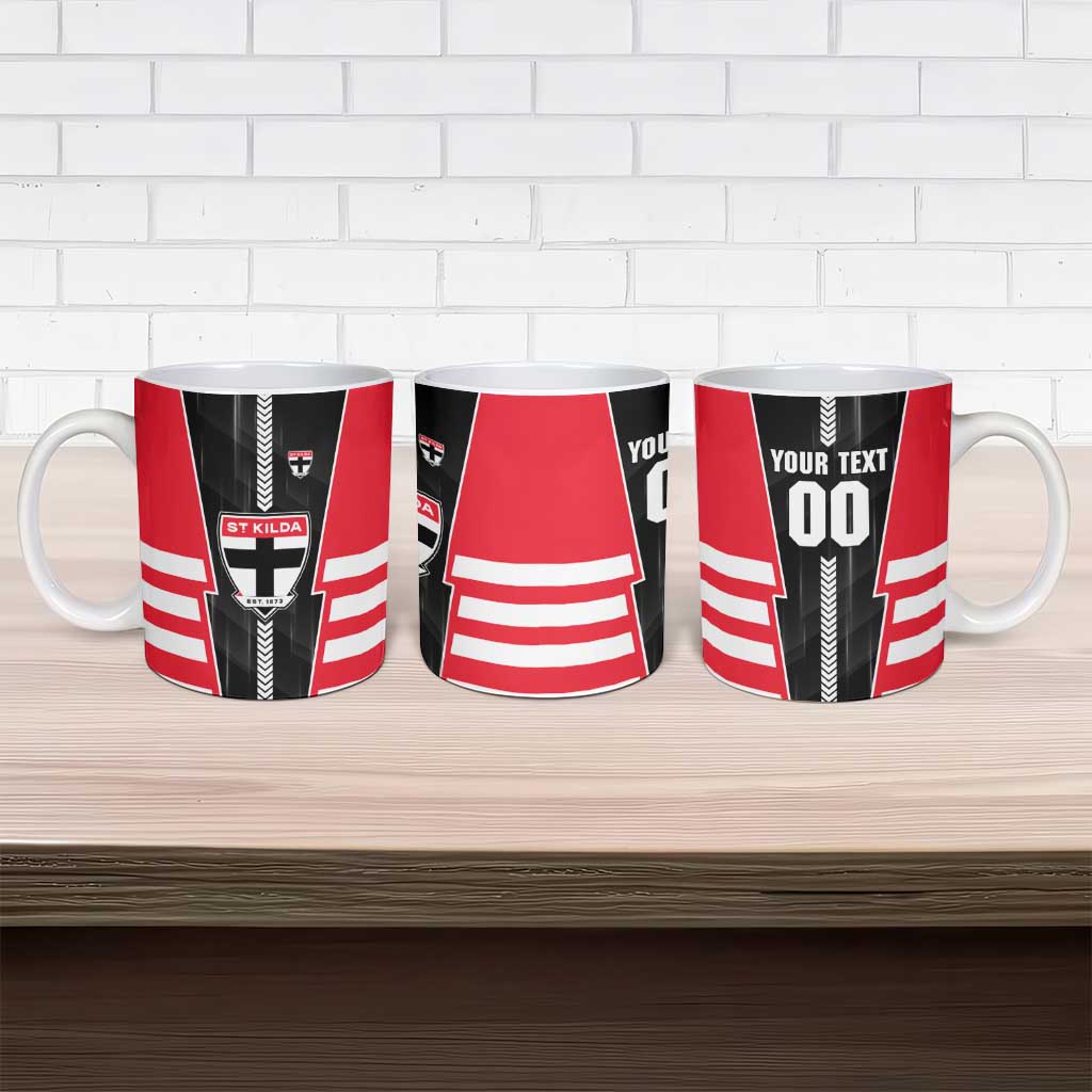 Personalized St Kilda Saints Ceramic Mug Modern Geometric Sports Graphic Style