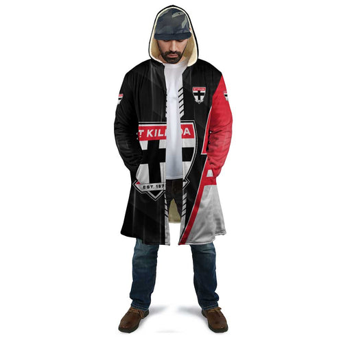 Personalized St Kilda Saints Cloak Modern Geometric Sports Graphic Style