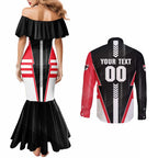 Personalized St Kilda Saints Couples Matching Mermaid Dress and Long Sleeve Button Shirt Modern Geometric Sports Graphic Style