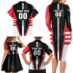 Personalized St Kilda Saints Family Matching Long Sleeve Bodycon Dress and Hawaiian Shirt Modern Geometric Sports Graphic Style
