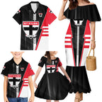 Personalized St Kilda Saints Family Matching Mermaid Dress and Hawaiian Shirt Modern Geometric Sports Graphic Style