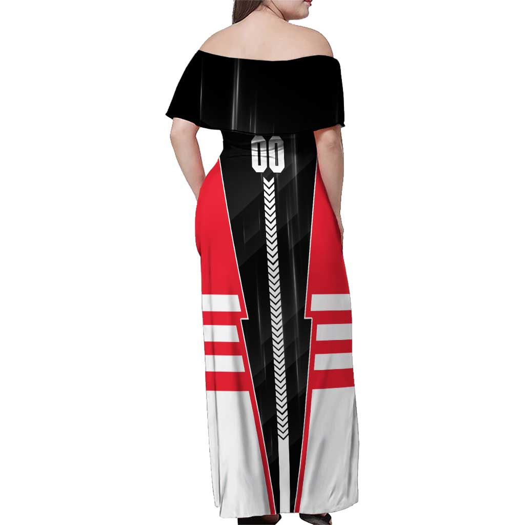 Personalized St Kilda Saints Family Matching Off Shoulder Maxi Dress and Hawaiian Shirt Modern Geometric Sports Graphic Style