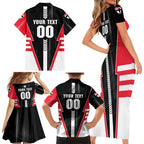 Personalized St Kilda Saints Family Matching Short Sleeve Bodycon Dress and Hawaiian Shirt Modern Geometric Sports Graphic Style