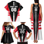Personalized St Kilda Saints Family Matching Tank Maxi Dress and Hawaiian Shirt Modern Geometric Sports Graphic Style