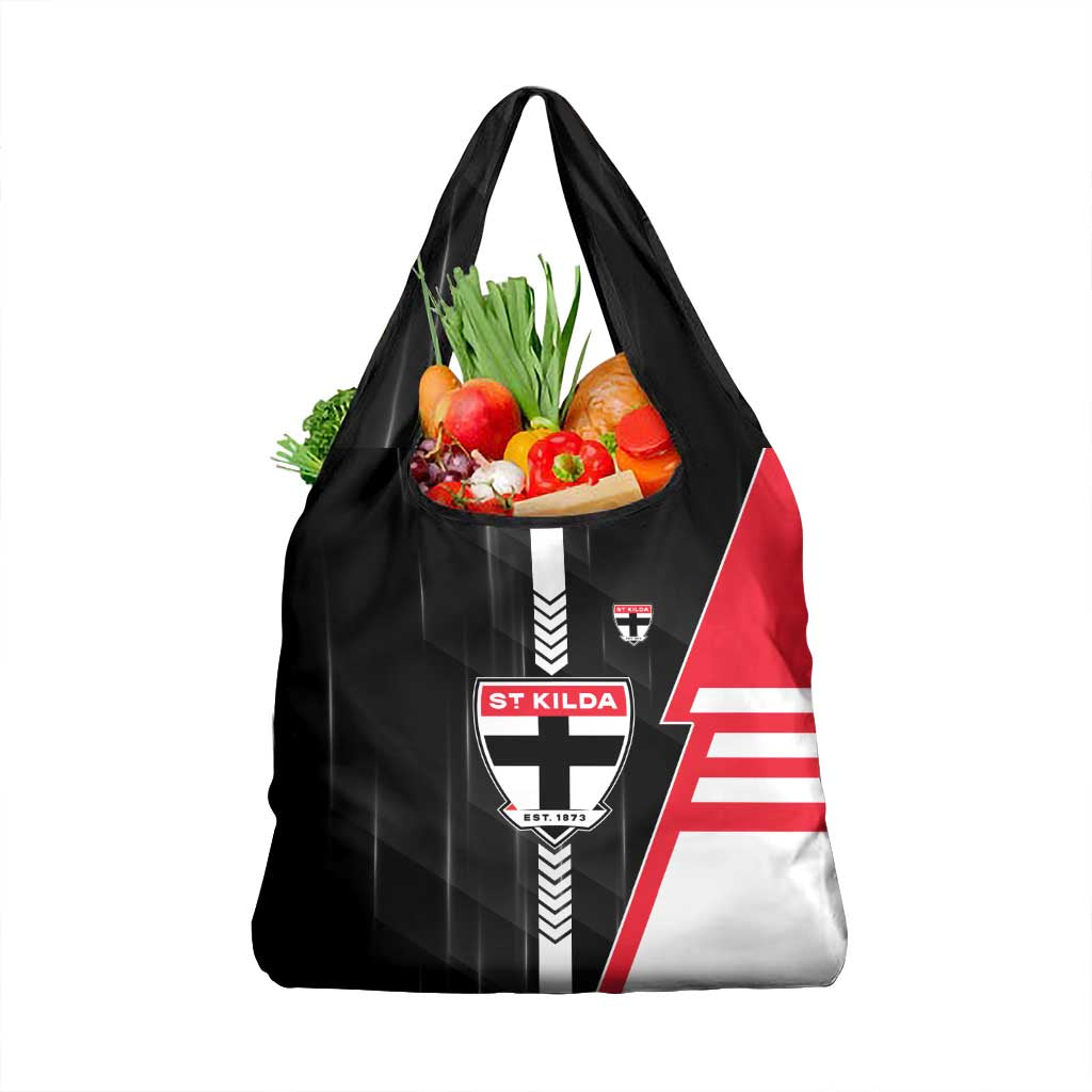 St Kilda Saints Grocery Bag Modern Geometric Sports Graphic Style