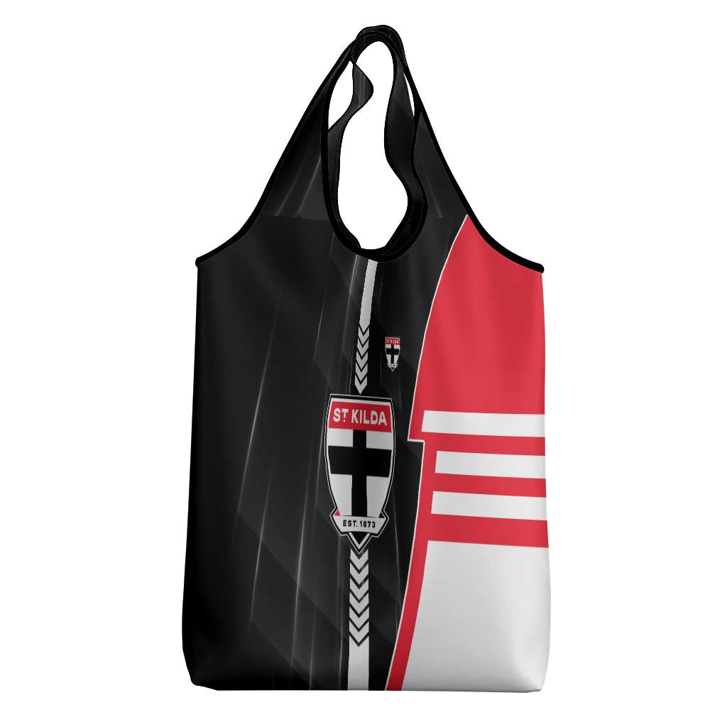 St Kilda Saints Grocery Bag Modern Geometric Sports Graphic Style