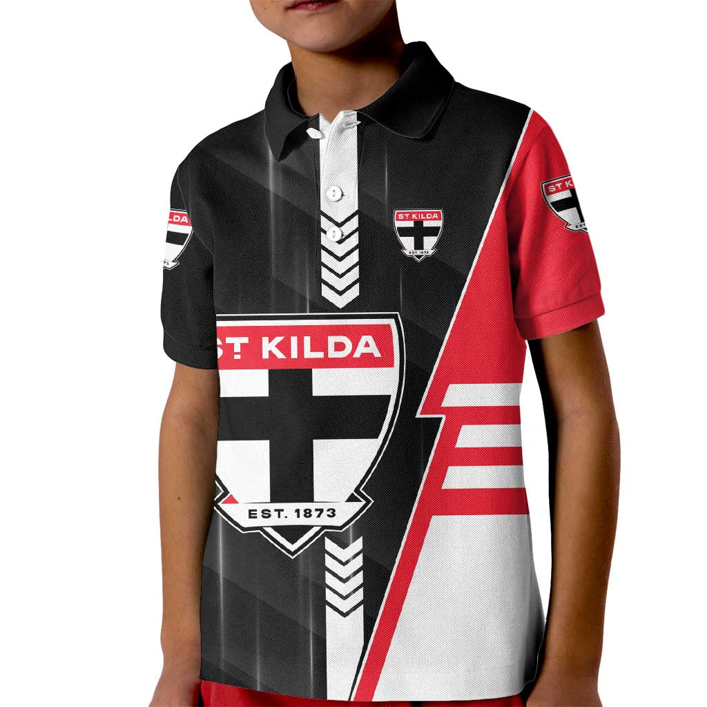Personalized St Kilda Saints Kid Polo Shirt Modern Geometric Sports Graphic Style