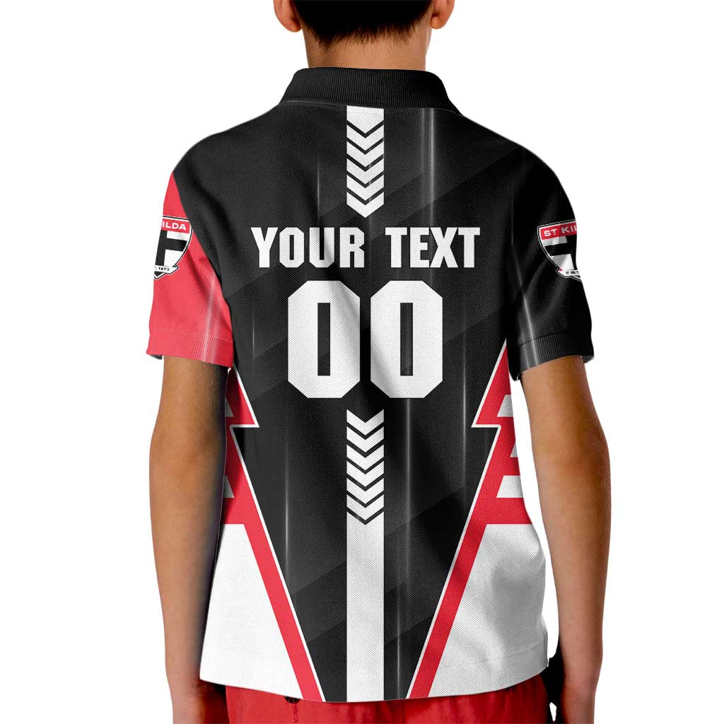 Personalized St Kilda Saints Kid Polo Shirt Modern Geometric Sports Graphic Style