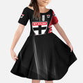 Personalized St Kilda Saints Kid Short Sleeve Dress Modern Geometric Sports Graphic Style