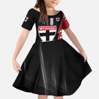 Personalized St Kilda Saints Kid Short Sleeve Dress Modern Geometric Sports Graphic Style