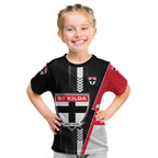 Personalized St Kilda Saints Kid T Shirt Modern Geometric Sports Graphic Style