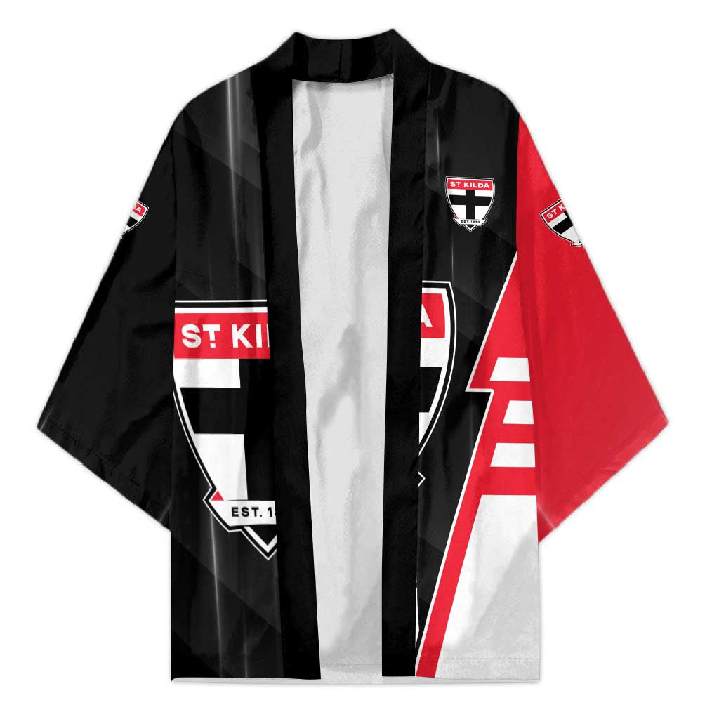 Personalized St Kilda Saints Kimono Modern Geometric Sports Graphic Style