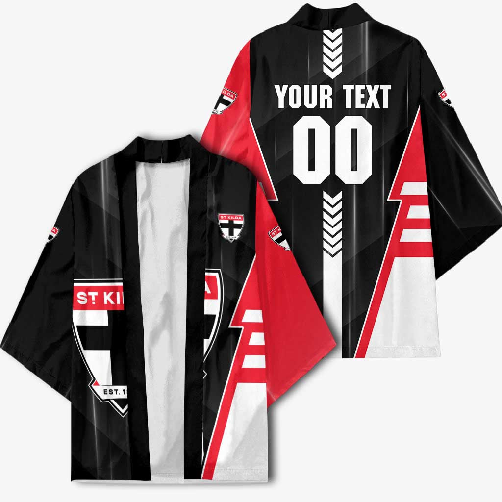 Personalized St Kilda Saints Kimono Modern Geometric Sports Graphic Style