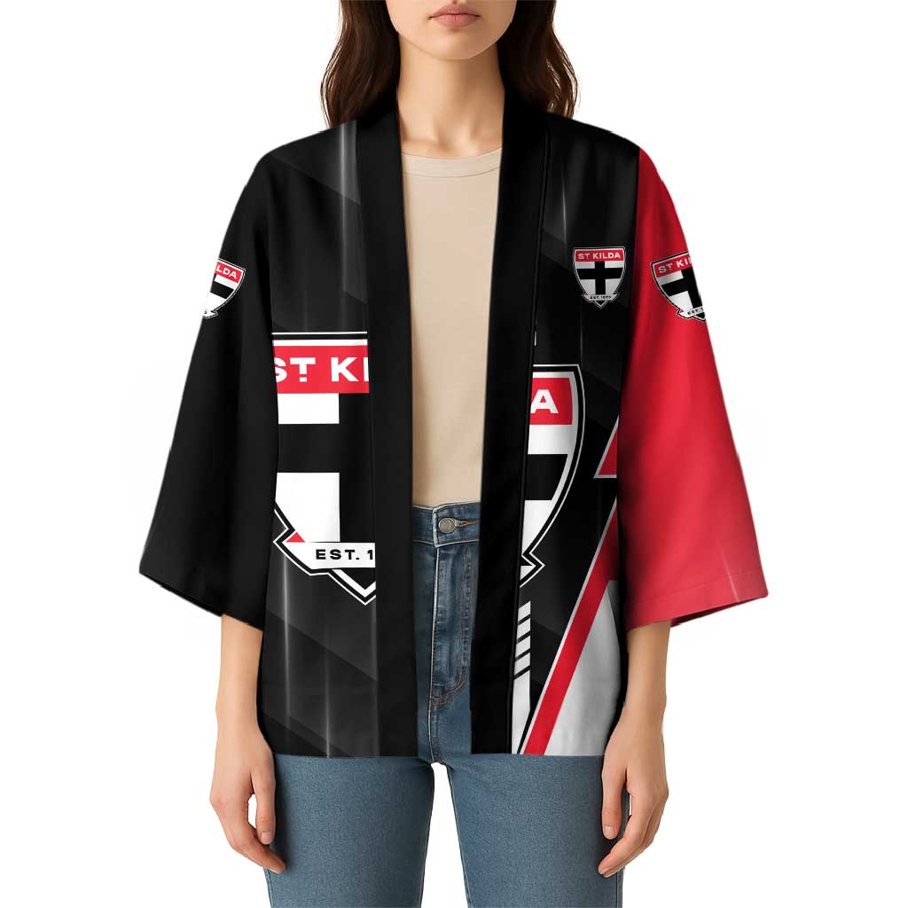 Personalized St Kilda Saints Kimono Modern Geometric Sports Graphic Style