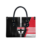 St Kilda Saints Leather Bag Modern Geometric Sports Graphic Style