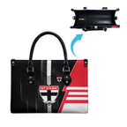 St Kilda Saints Leather Bag Modern Geometric Sports Graphic Style