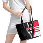 St Kilda Saints Leather Tote Bag Modern Geometric Sports Graphic Style