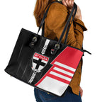 St Kilda Saints Leather Tote Bag Modern Geometric Sports Graphic Style