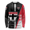 Personalized St Kilda Saints Long Sleeve Shirt Modern Geometric Sports Graphic Style