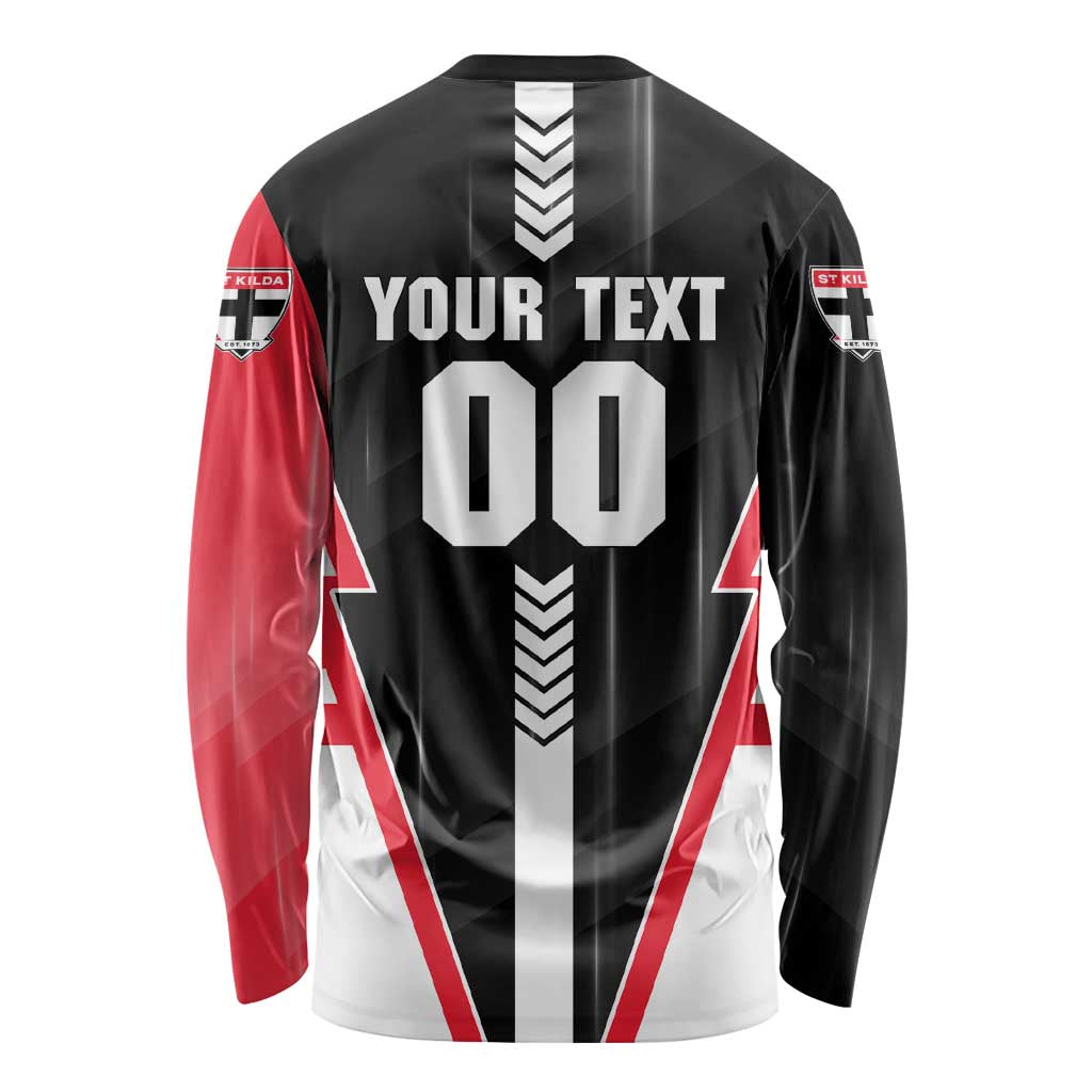 Personalized St Kilda Saints Long Sleeve Shirt Modern Geometric Sports Graphic Style