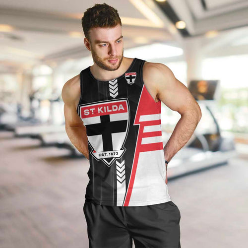 Personalized St Kilda Saints Men Tank Top Modern Geometric Sports Graphic Style