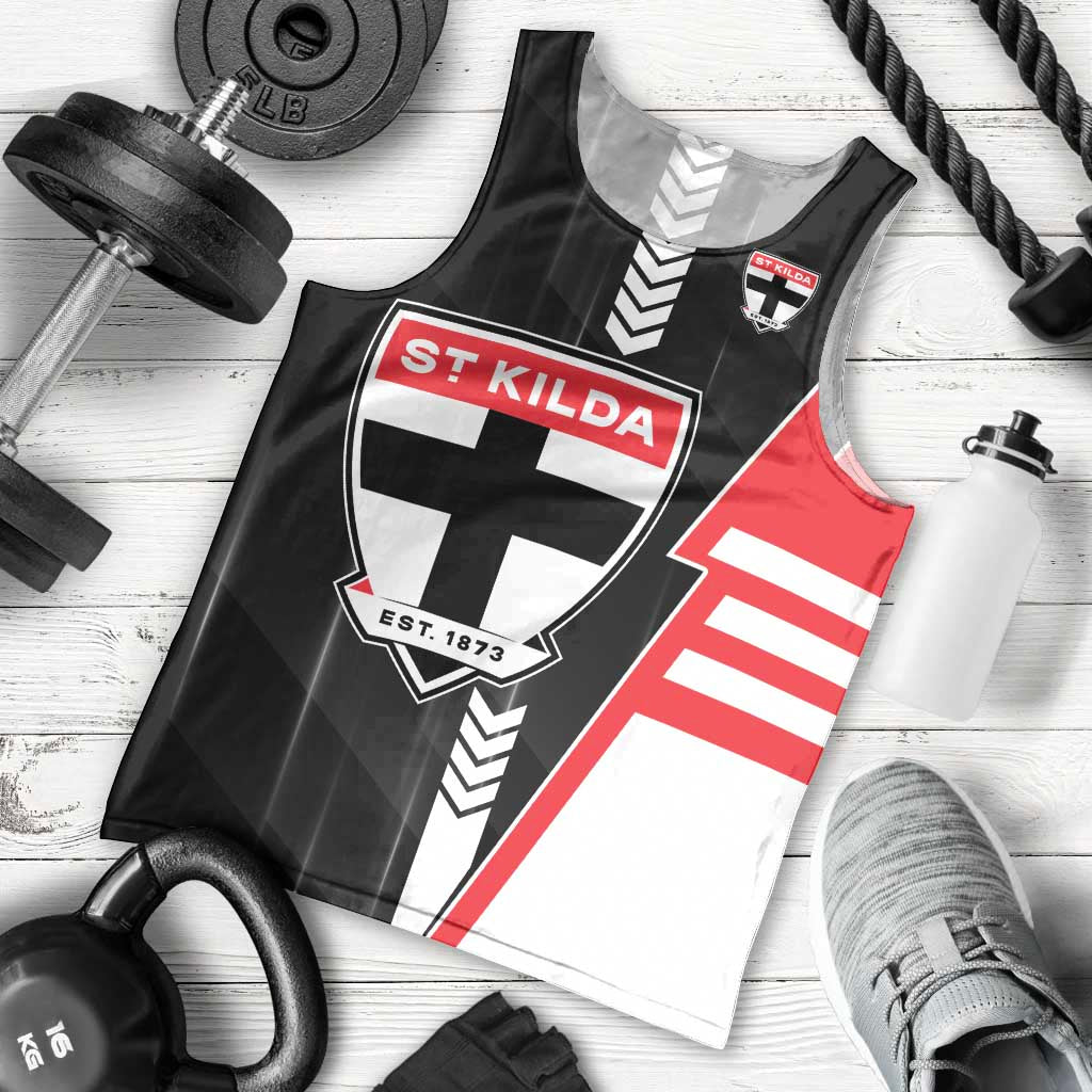 Personalized St Kilda Saints Men Tank Top Modern Geometric Sports Graphic Style