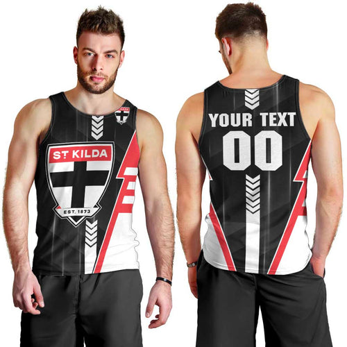 Personalized St Kilda Saints Men Tank Top Modern Geometric Sports Graphic Style