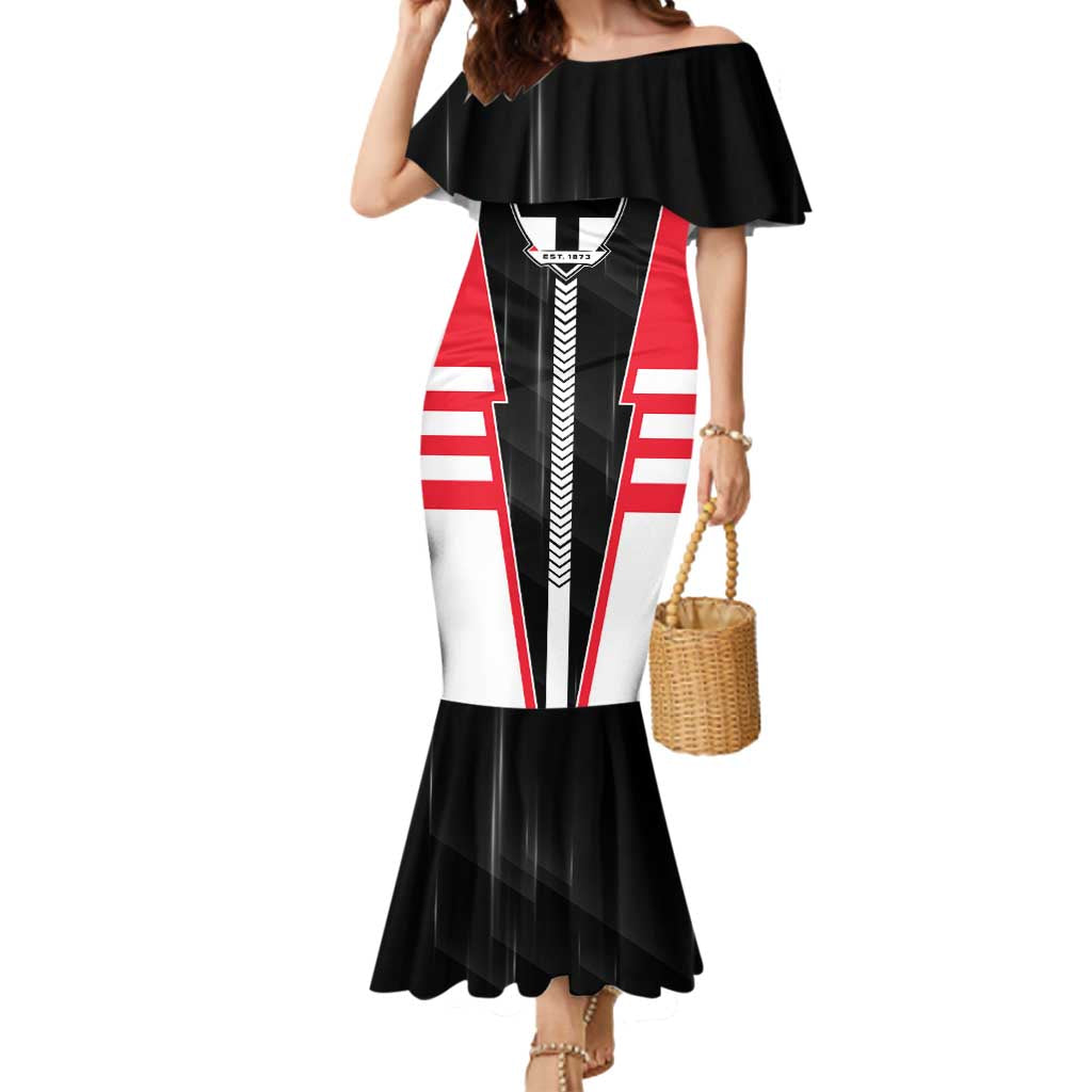 Personalized St Kilda Saints Mermaid Dress Modern Geometric Sports Graphic Style
