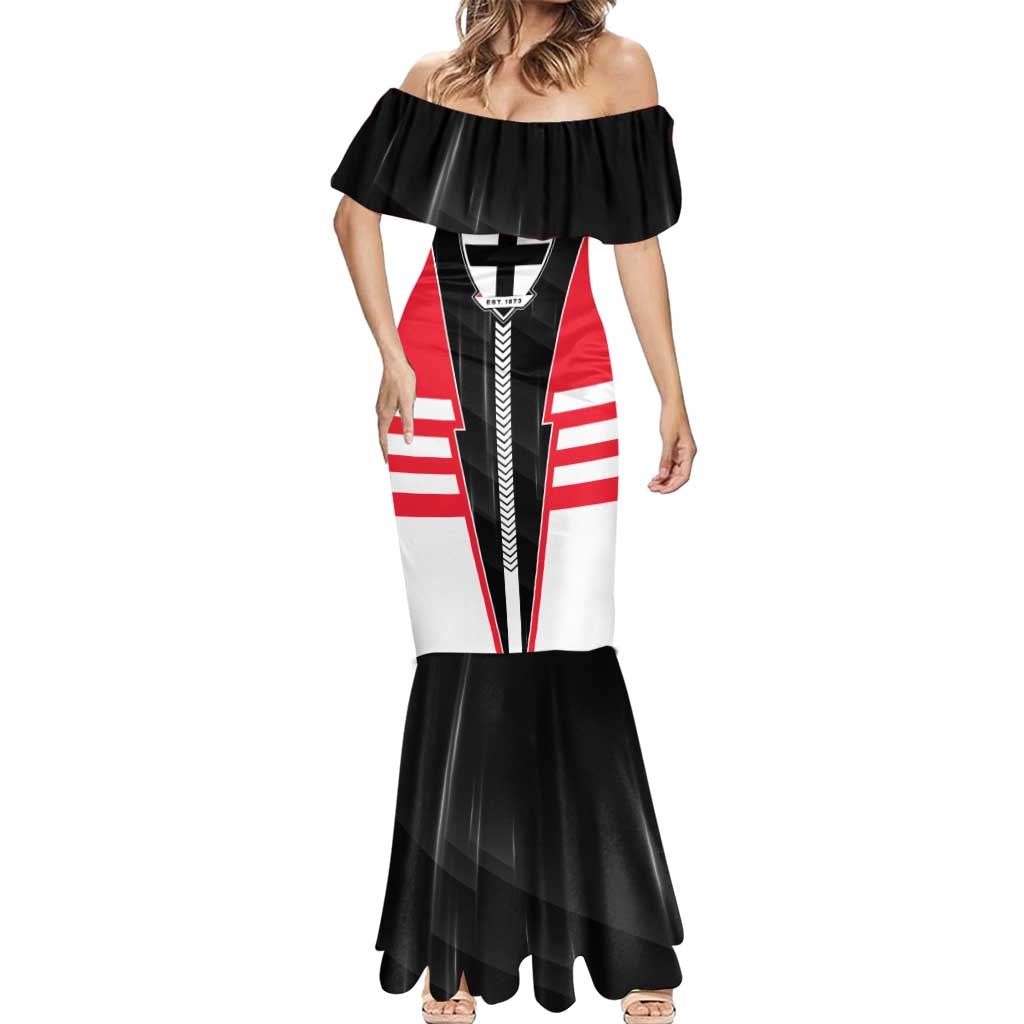 Personalized St Kilda Saints Mermaid Dress Modern Geometric Sports Graphic Style