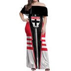 Personalized St Kilda Saints Off Shoulder Maxi Dress Modern Geometric Sports Graphic Style