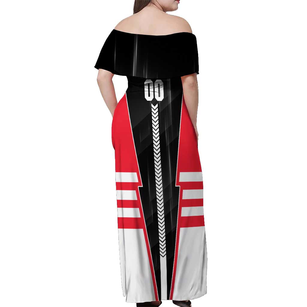 Personalized St Kilda Saints Off Shoulder Maxi Dress Modern Geometric Sports Graphic Style