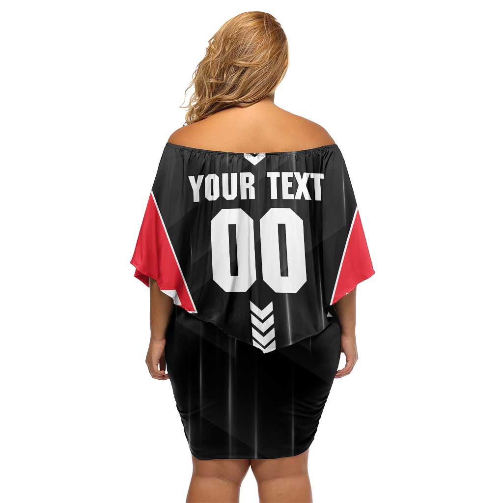 Personalized St Kilda Saints Off Shoulder Short Dress Modern Geometric Sports Graphic Style