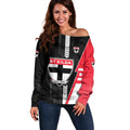 Personalized St Kilda Saints Off Shoulder Sweater Modern Geometric Sports Graphic Style