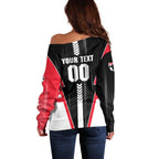 Personalized St Kilda Saints Off Shoulder Sweater Modern Geometric Sports Graphic Style