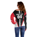 Personalized St Kilda Saints Off Shoulder Sweater Modern Geometric Sports Graphic Style