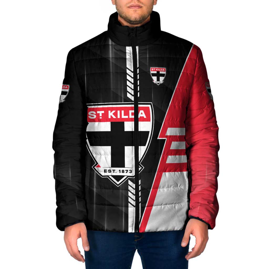 Personalized St Kilda Saints Padded Jacket Modern Geometric Sports Graphic Style