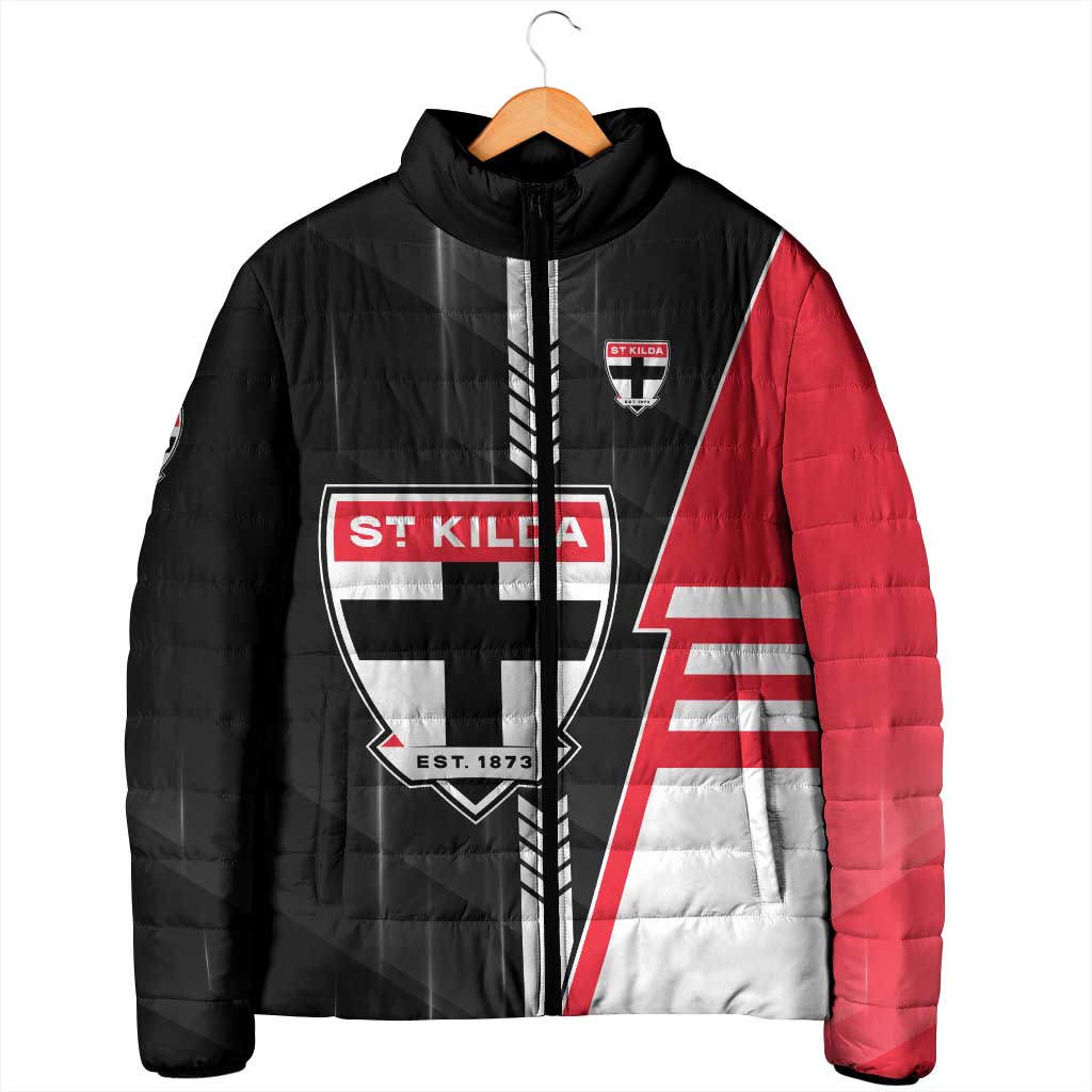Personalized St Kilda Saints Padded Jacket Modern Geometric Sports Graphic Style