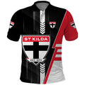 Personalized St Kilda Saints Polo Shirt Modern Geometric Sports Graphic Style