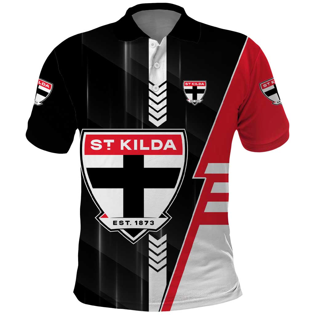 Personalized St Kilda Saints Polo Shirt Modern Geometric Sports Graphic Style