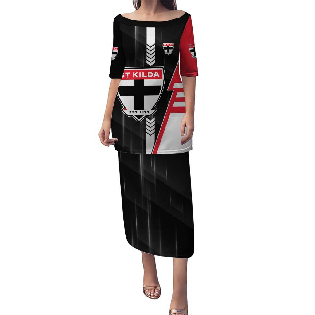 Personalized St Kilda Saints Puletasi Modern Geometric Sports Graphic Style